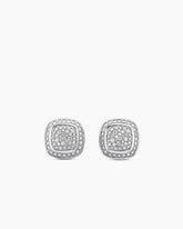 Albion® Stud Earrings in Sterling Silver with Pavé Diamonds, 7mm